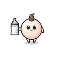 personaggio dei cartoni animati di baby perla con bottiglia di latte vettore