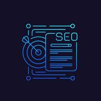 icona della linea di targeting seo, vettore