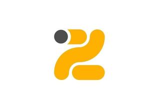lettera z logo alfabeto design icona per affari giallo grigio vettore