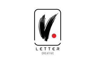 lettera alfabeto v grunge pennello grungy design per logo azienda icona vettore