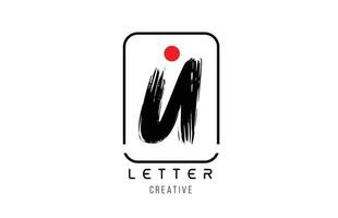 lettera alfabeto u grunge sgangherata pennello design per logo azienda icona vettore