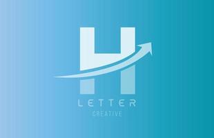 logo della lettera dell'alfabeto h in colore bianco blu per il modello di progettazione dell'icona vettore