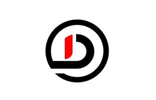 disegno della lettera d dell'alfabeto del cerchio per l'icona del logo aziendale vettore