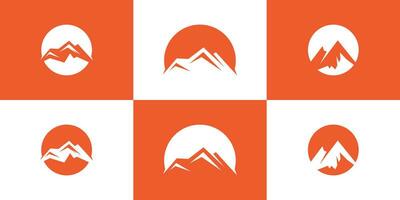montagna logo design unico creativo concetto premio vettore