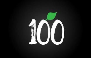numero di grunge foglia verde logo icona design per affari aziendali vettore