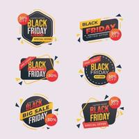 set di badge di vendita del black friday vettore