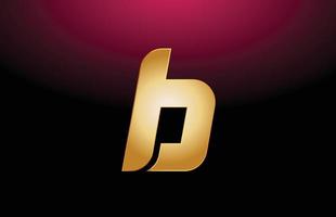 alfabeto in metallo dorato lettera b logo azienda icona design vettore