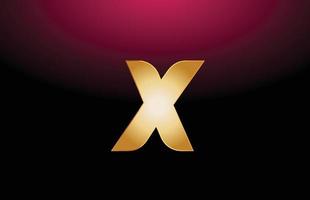 alfabeto in metallo dorato lettera x logo azienda icona design vettore