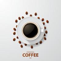 giornata internazionale del caffè. illustrazione vettoriale