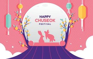 sfondo del festival chuseok di metà autunno vettore