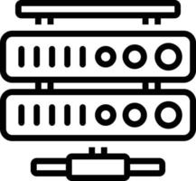 icona di linea per database di rete vettore