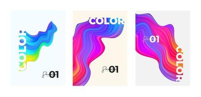 modello di progettazione della pagina di copertina aziendale con onda colorata liquida vettore