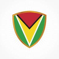 vettore di bandiera della Guyana con cornice scudo