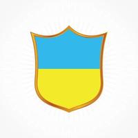 vettore di bandiera ucraina con cornice scudo
