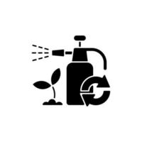 icona del glifo nero con ricarica di prodotti chimici da giardino vettore