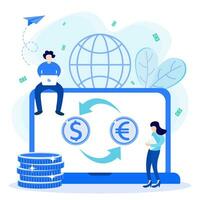illustrazione grafica vettoriale personaggio dei cartoni animati di cambio valuta