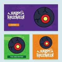 contento Halloween invito design con occhio palla vettore