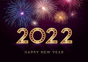 fuochi d'artificio colorati 2022 felice anno nuovo illustrazione vettoriale