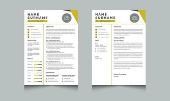 curriculum vitae modello disposizione con copertina lettera lavori CV design vettore