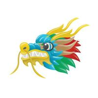 illustrazione di Cinese colorato Drago testa vettore