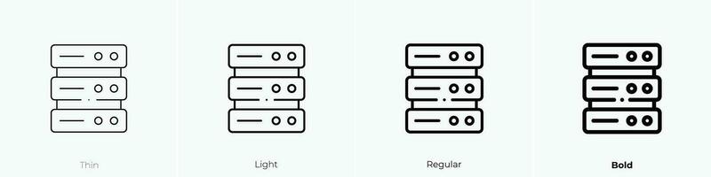 server icona. sottile, luce, regolare e grassetto stile design isolato su bianca sfondo vettore