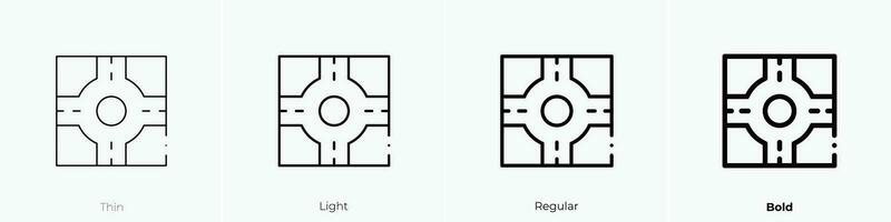 rotatoria icona. sottile, luce, regolare e grassetto stile design isolato su bianca sfondo vettore