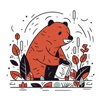 carino orso nel il foresta. vettore illustrazione per il tuo design.