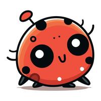 carino cartone animato coccinella portafortuna personaggio vettore illustrazione.