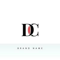 dc logo monogramma emblema stile con corona forma design modello gratuito vettore per eps file