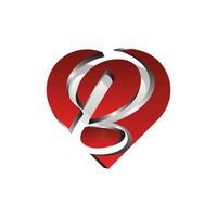 lettera B con amore logo design modello elemento, utilizzabile per attività commerciale e il branding loghi vettore