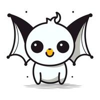 carino cartone animato pipistrello su un' bianca sfondo. vettore illustrazione per il tuo design