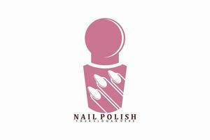 chiodo salone logo design vettore con creativo chiodo polacco bellezza