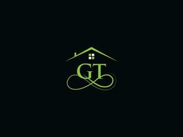 creativo gt vero tenuta logo, iniziale gt logo lettera icona vettore per edificio
