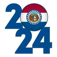 2024 bandiera con Missouri stato bandiera dentro. vettore illustrazione.