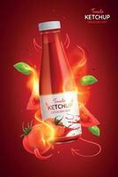 poster di ketchup piccante al pomodoro vettore