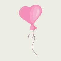 rosa Palloncino nel il forma di un' cuore su un' bianca sfondo. vettore