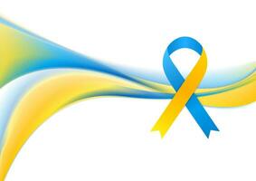 astratto ondulato sfondo con nastro, ucraino bandiera colori vettore