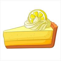 un pezzo di illustrazione vettoriale di torta al limone