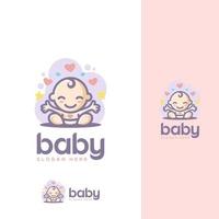 bambino carino logo illustrazione vettoriale design