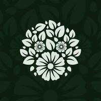 fiore fiorire silhouette botanico ornamento logo vettore