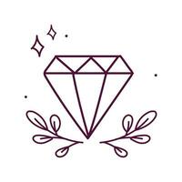 vettore forme pietre preziose diamante linea arte design elementi vettore illustrazione