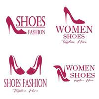 logo per Da donna alto tacco scarpe quello è elegante e lussuoso e femminile. logo per attività commerciale, Da donna scarpa negozio, moda, scarpa azienda, bellezza. vettore