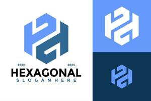 esagonale lettera p e d monogramma logo design vettore simbolo icona illustrazione