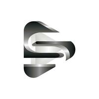 lettera S media giocare logo design modello, lettera S logo design 3d stile, adatto per il tuo azienda vettore