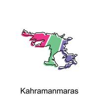 vettore carta geografica città di kahramanmaras moderno schema, alto dettagliato illustrazione vettore design modello