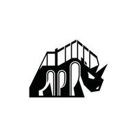 animale rinoceronte con ponte logo vettore icona illustrazione design modello, adatto per il tuo azienda