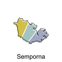 carta geografica città di semporna vettore disegno, Malaysia carta geografica con frontiere, città. logotipo elemento per modello design