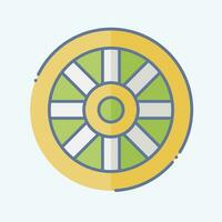 icona ruota. relazionato per celtico simbolo. scarabocchio stile. semplice design modificabile. semplice illustrazione vettore