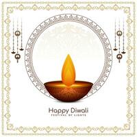 contento Diwali indiano Festival celebrazione saluto sfondo vettore