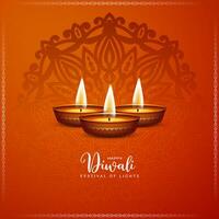 contento Diwali indiano tradizionale Festival saluto sfondo vettore